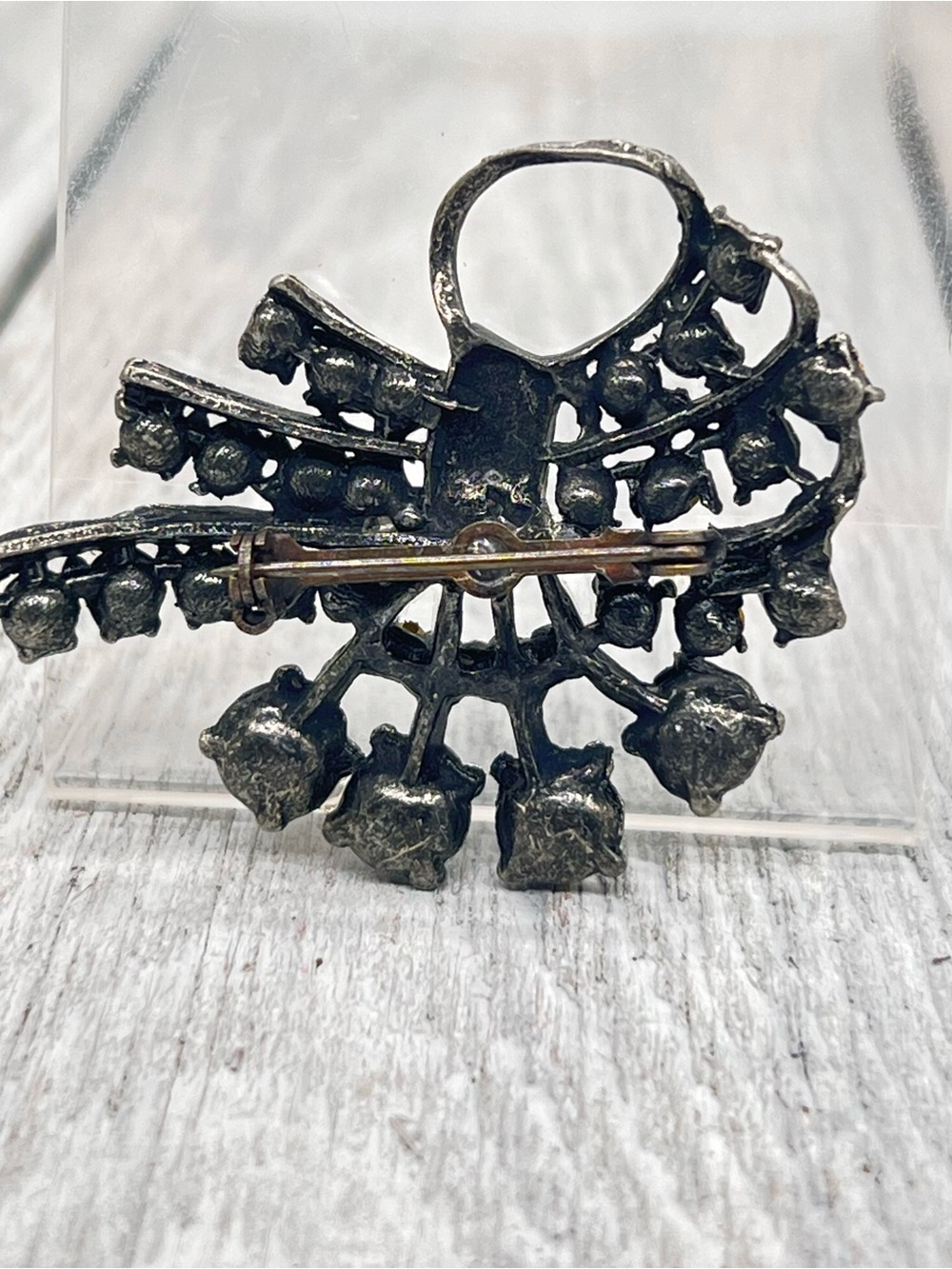 334. Vintage Multicolor Givre’ Pastel Rhinestome Bow Brooch - Women Jewelry - Picture 5 of 6